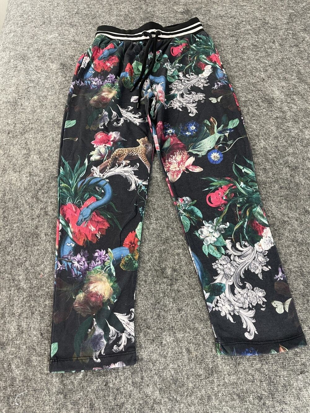 Criminal Damage London Sweatpants Women’s XL XLarge Floral Leopard Cheetah N78